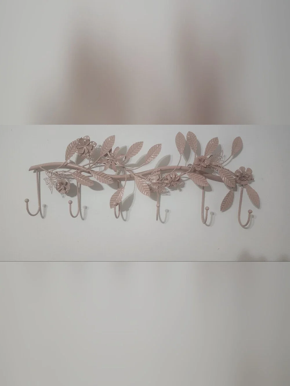 Decorative Floral Metal Wall Hook - Blush Pink